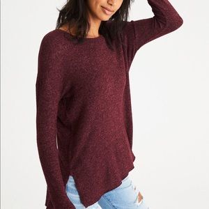 American Eagle Maroon Drop Shoulder Sweatshirt